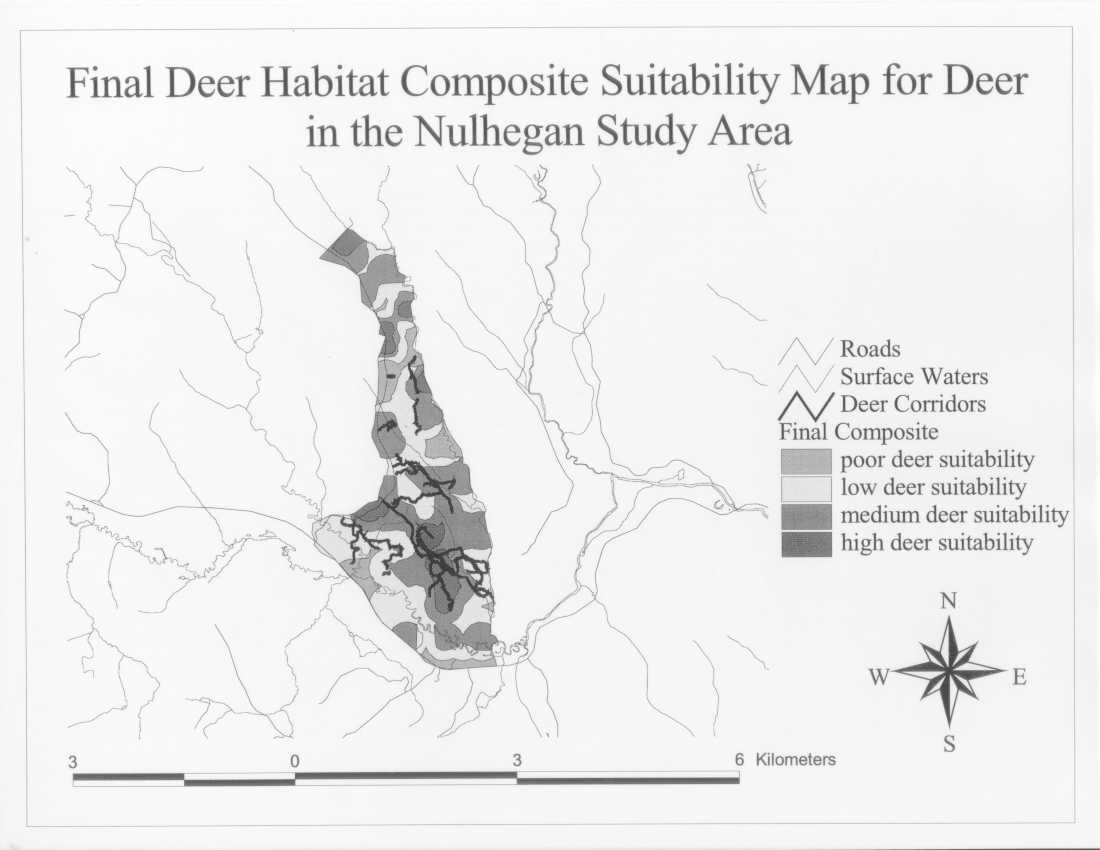 Final Deer Habitat Composite Suitability Map for Deer in the Nulhegan Study Area