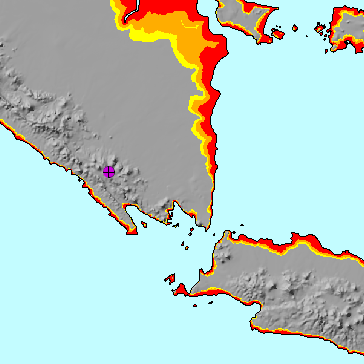 Tsunami Hazard, Jawa Barat-Sumatra, Indonesia Region