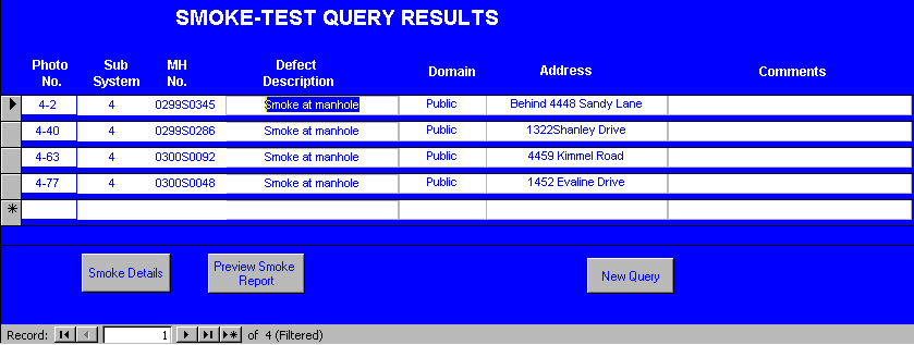 Figure 5: Smoke Testing Query Results