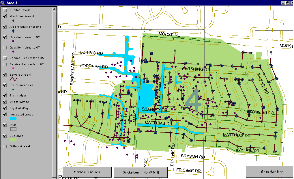 Figure 7: Detailed Map of a Sub-Sewershed