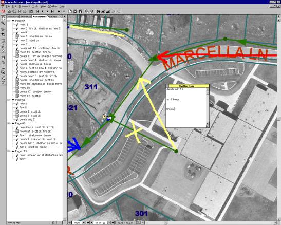 Typical Editing Process of the Sanitary Sewer Atlas in Adobe Acrobat