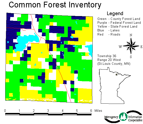 Figure 1. Map of forest inventory data, ownerships.