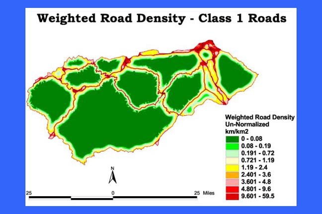 Class 1 Weighted Road Density