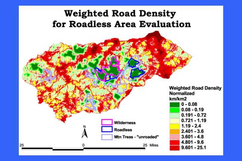 Roadless overlay with WRD