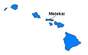Location of Molokai Island, Hawaii