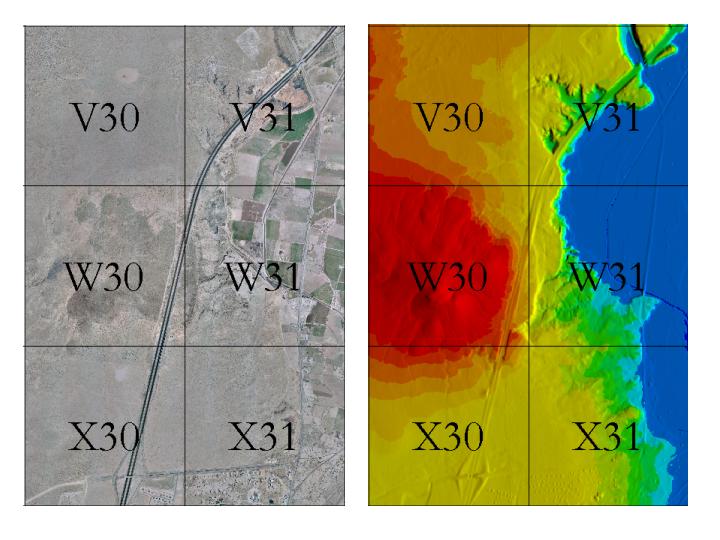  Examples of Digital Orthophotography and LIDAR Reflectance Surfaces, Bernalillo County, New Mexico