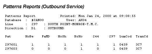 Patterns Reports (Outbound Service)