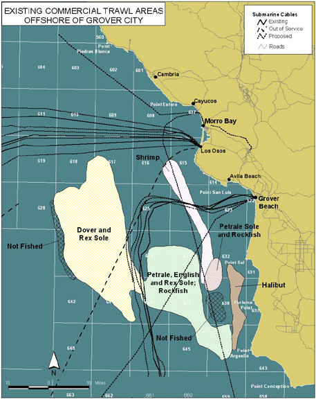 Existing Commercial Trawl Areas Offshore Grover City