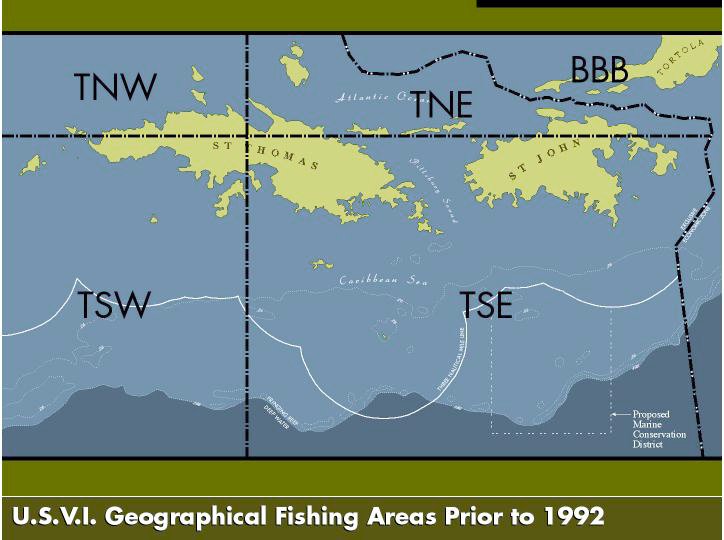 USVI Geographical Fishing Areas Prior to 1992