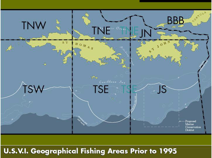 USVI Geographical Fishing Areas Prior to 1995