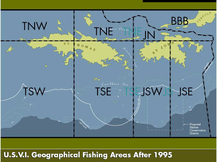 USVI Geographical Fishing Areas After 1995