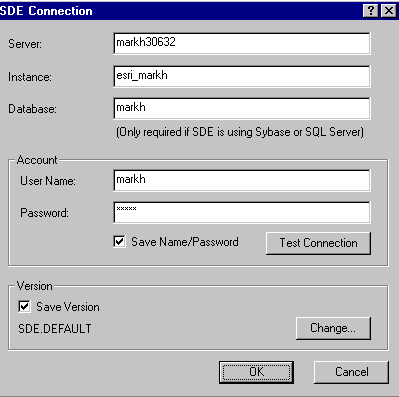 (See P8206.GIF for a Sample Database Connection Dialog Box)