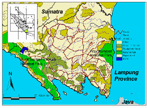 Potential tiger habitat in Lampung