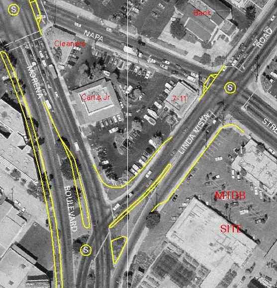 Aerial Photo and a Scenario of Proposed Curb Lines