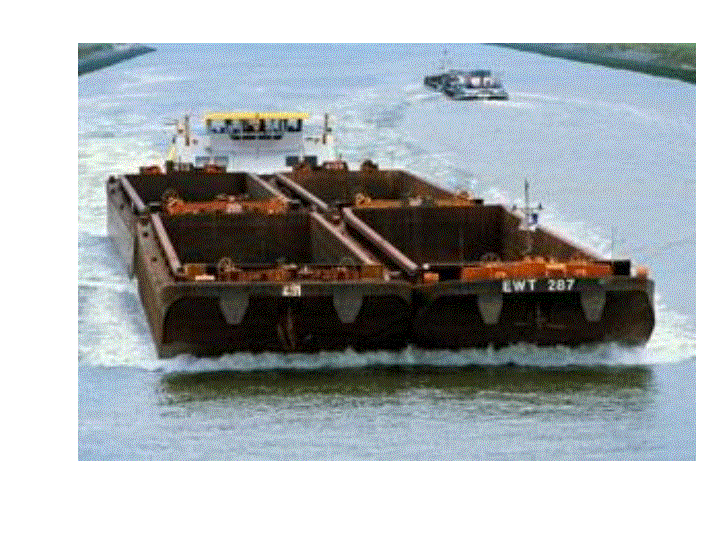 Inland shipping: push-towing on the river Waal
