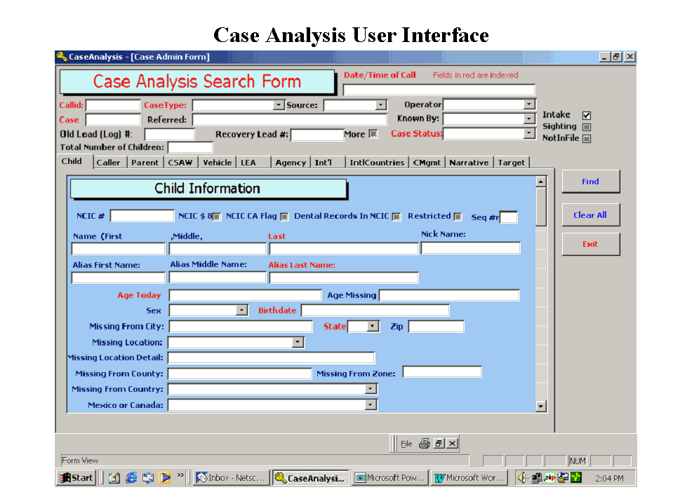 Case Analysis User Interface