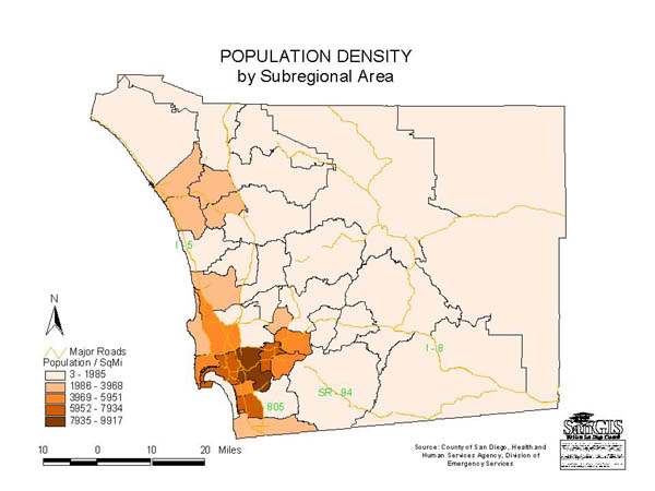 Population Density by Subregional Area