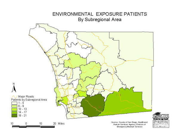 Environmental Exposure Patients by Subregional Area