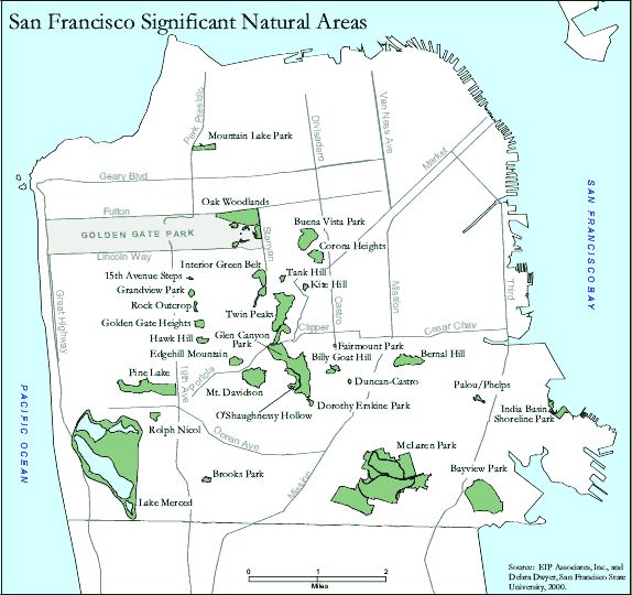 San Francisco Natural Areas Map