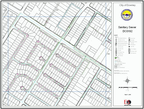An example of a Sanitary Sewer Facility Map