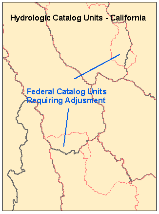 Figure 2: Conflict in Hydrologic Catalog Units and Watershed Boundaries from other Agencies