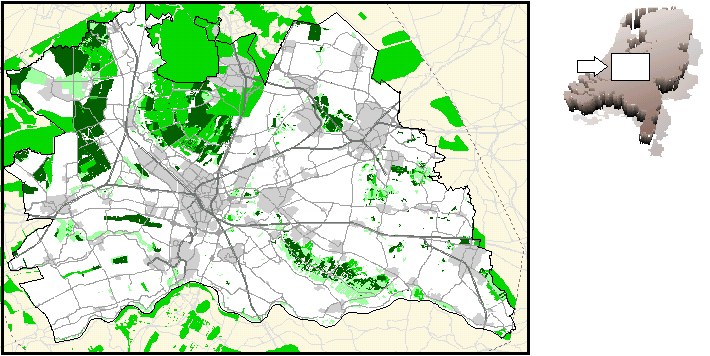 Map of Utrecht and nature areas