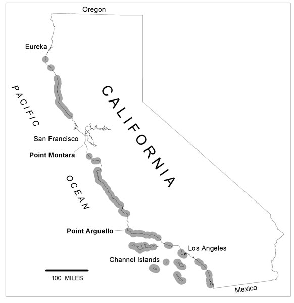 Location Map of California Kelp
