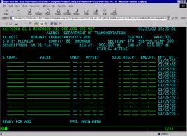 RCI System Imput Screen