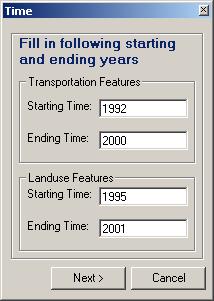 Figure 13: Dialog window to fix the time component.
