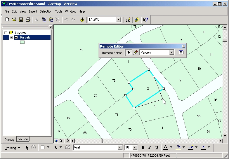 Figure 7 - Remote Editor ArcMap extension