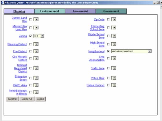 The Advanced Query tool used to access Data Warehouse Information