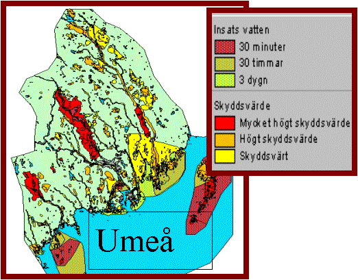 Environmental sensitivity map developed by the National Defence Research Institute, FOA-Risk, in Ume.