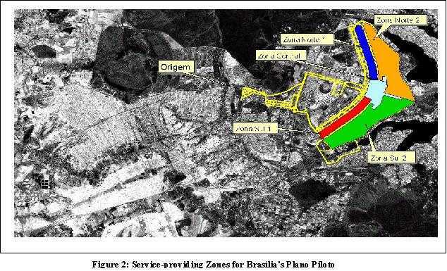 Figure 2: Service-providing Zones for Braslia's Plano Piloto