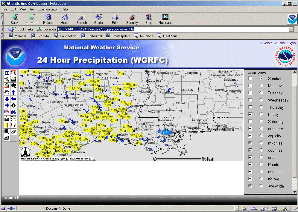Zoomed in Cooperative Precipitation Web site