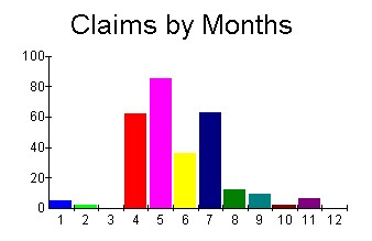 Graph of Claims by Months