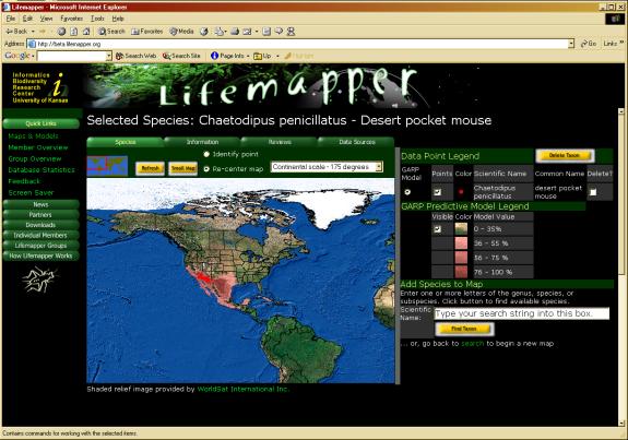 Lifemapper mapping application
