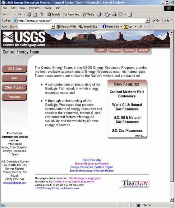 USGS Central Energy Homepage