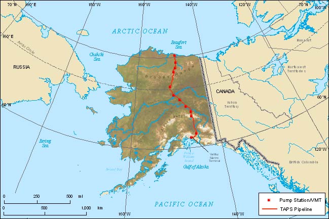 Location of the TAPS in Alaska