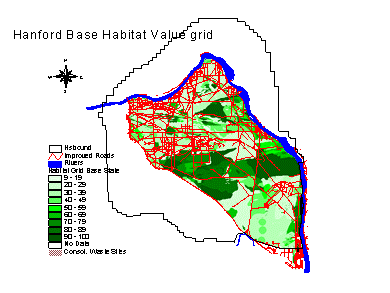 Figure 4.  Hanford Base Habitat Value Grid