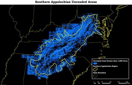 Unroaded Areas Greater than 1000 Acres
