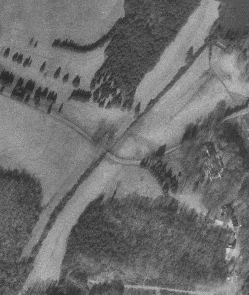 Aerial photo showing straight stream