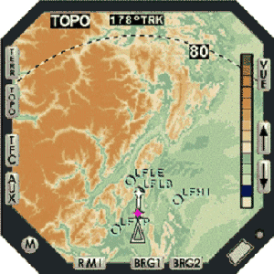 Figure 2.  TAWS Terrain Display