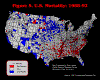 U.S. Mortality Persistence Map:  1988-1992