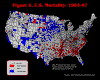 U.S. Mortality Persistence Map:  1993-1997