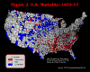 U.S. Mortality Persistence Map:  1973-1977
