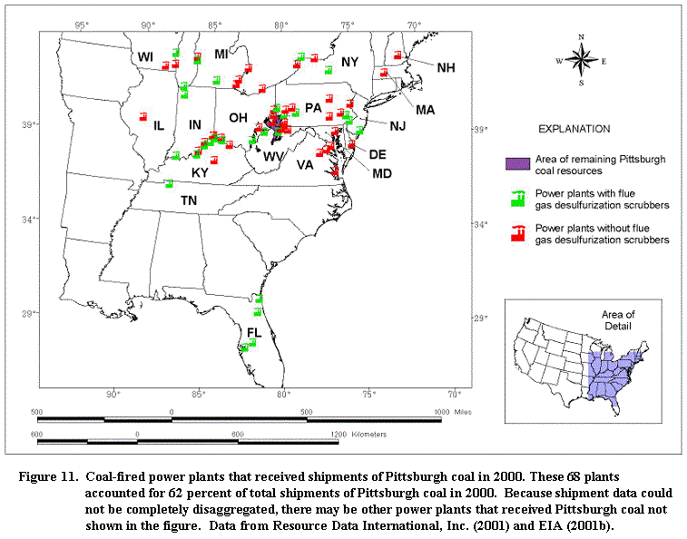 Figure 11. Pittsburgh coal bed cumulative distribution, shipped coal by sulfur
	content, 1989-2000.