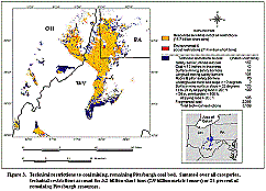 Figure 3.  Technical restrictions to coal mining, remaining Pittsburgh coal bed.