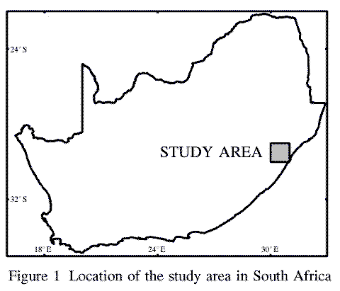 Fig 1 Location of the study area in South

Africa