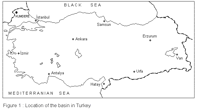 Figure 1 : Location of the basin in Turkey