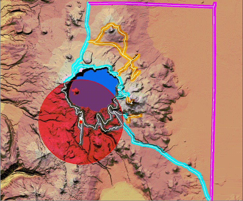 Figure 11: Buffer zone image of Crater Lake, Oregon
